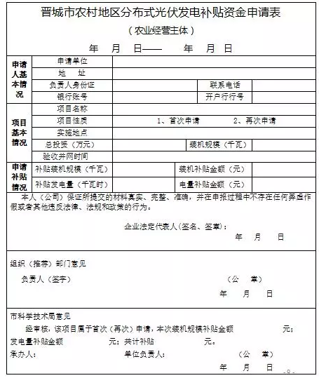 山西晋城2017年第二批分布式光伏发电项目资金补贴开始申报了！